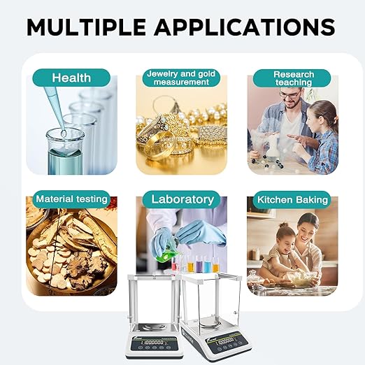 LAB FISH Analytical Balance 220g x 0.1mg Scale High Precision 0.0001g Accuracy Digital Lab Scale Internal & External Calibration for Laboratory Pharmacy Jewelry