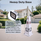 26.5" Caution Cones, 4-Sided Visible Safety Signs with Heavy Rubber Base, Warning for Slip & Fall Prevention, Indoor/Outdoor Use (8, No Parking-White, 26.5 inch)