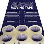 Clear Packing Tape - 18 Heavy-Duty Wrapping Tape - 55-Yard Length, 990 Total Yards 1.88-Inch Wide Strong Adhesive Rolls for Moving Boxes, Office Packaging, Storage Organization & Warehouse Shipping