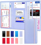 LINTRU Car Registration and Insurance Holder Trifold, Oversized Fit with Reinforced Construction, Matte PU Leather Vehicle Glove Box Organizer for Documents, Car Accessories for Men and Women