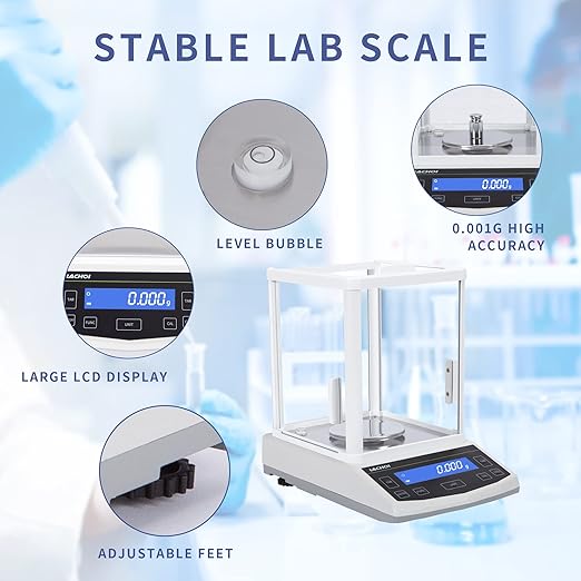 Lab Scale 300g×1mg High Precision 0.001g Accuracy Laboratory Precision Scale Jewelry,RS232 Interface Analytical Balance（300g/0.001g