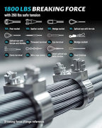 Lichamp 550FT 1/8" Stainless Steel Wire Rope Cable, Aircraft 316 SS Braided Steel Wire Thin Metal Cable Hardware for Deck Railing Handrail Safety System, SSC550