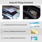 Car Registration and Insurance Holder, Leather Car Glove Box Organizer, Cool Car Accessories for ID, Driver's License Cards & Essential Document,business cards,Men&WomenSkeletons romantic Flower