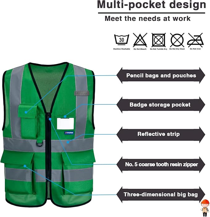 A-SAFETY high vis vest green