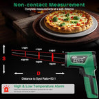 Infrared Thermometer Gun,SQECH Laser Thermometer Gun -40℉～2192℉(-40℃～1200℃),50:1 Non-Contact High Temp Thermometer with Thermocouple Probe,Color Backlight,Adjustable Emissivity,for Industry&Home