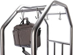 Coastal Luggage Cart Fully Assembled – All-Weather Resistant Stainless Steel Hotel Bell Cart w/Outdoor Rubber Deck & Air-Filled Tires, Trolley for Travel, Beachfront and Condo - 165 lbs (Hammertone)
