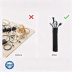3/4" - 6.6FT Hook and Loop Cable Sleeve, Dog Cat Cord Protector Waterproof Split Sleeving for USB Computer Office Automotive Audio Cables - Protects Cables from Pets Chewing - Black