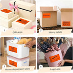 3x5 Inch Thermal Label Stickers,300Pcs Waterproof Rectangle Labels for Storage Bins,Moving Boxes,Address & Inventory Organization,Small Business Labeling,Fluorescent Orange
