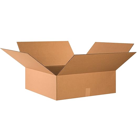 TAPE LOGIC 24x24x8 Flat Corrugated Boxes, Flat, 24L x 24W x 8H, Pack of 10 | Shipping, Packaging, Moving, Storage Box for Home or Business, Strong Wholesale Bulk Boxes