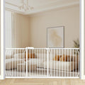 Heavy Duty Baby & Dog Safety Gate - Extra Wide 76.4-81.1 Inch, White Metal, Tension Mounted No Drilling Pet Gate for Stairs & Doorways, 30 Inch Tall