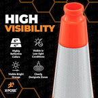 Xpose Safety 36 Inch Orange Slim Line Traffic Cones Heavy Duty 12lb 6" & 4" Collar - Bulk Full Pallet 234 Pack - Multipurpose PVC Plastic Safety Cone Parking, Caution & Construction - DOT Approved