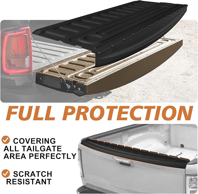TripleAliners for Ram 1500 2009-2018 & Ram 2500/3500 2009-2026&Ram1500 Classic 2019-2024 Standard Tailgate Mat with Tailgate Cap Top Protector Full-Coverage Truck Bed Cover Liner Replacement