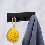 Kingdong Key Holder for Wall 304 Stainless Key Hooks Adhesive Key Holder Wall Mount Key Hanger with 4 Heavy Duty Hooks Key Organizer for Kitchen, Bedroom, Bathroom (Black(4 Hooks))