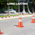 RoadHero 6 Pack 4 FT to 6.9 FT Retractable Cone Bar, Expandable Traffic Cone Bars for Parking Lots, Extendable Barricade for Road Construction, White and Red, Cone Not Included
