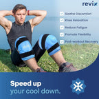 REVIX 20" Extra Large Ice Pack for Knee, Back, Shoulder, Reusable Gel ice Packs to Reduce Discomfort, XXXL Ice Knee Wrap with Cold Compression for Ease Fatigue and Promote Flexibility, Set of Two