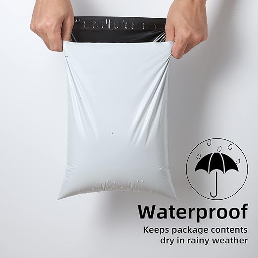 KKBESTPACK Poly Mailers Shipping Envelope Self Sealing Bags (12x15.5 100pc) (PM100), White