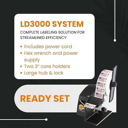 Start International LD3000 Electric Label Dispenser – High-Speed Sticker Dispenser with Automatic Peeling for Small Labels – Compact Design, Adjustable Photosensor, 7.5" Roll Capacity