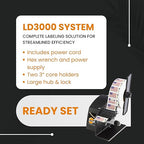 Start International LD3000 Electric Label Dispenser – High-Speed Sticker Dispenser with Automatic Peeling for Small Labels – Compact Design, Adjustable Photosensor, 7.5" Roll Capacity