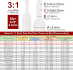Chanzon 3:1 Ratio - 80ft Roll - Heat Shrink Tubing 3/32" (2.4mm) - Marine Grade Waterproof Adhesive Lined - (25M Total Length) White Polyolefin Sleeving Wrap Shrinking 3 to 1 Ratio 1pcs