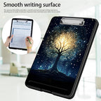 Clipboard with Storage,Office Supplies Nursing Clipboards Folder with Pen Holder Plastic Foldable Clip Board with Storage for Nurse Teacher,Galaxy Tree