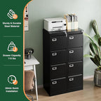 Letaya 4 Drawer File Cabinet with Lock,Metal Office Vertical Filing Cabinets for Home Office- Storage A4/F4/Letter/Legal -Assembly Required (Black)