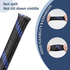 Braided Cable Sleeving, PET Expandable Braided Cable Sleeve, Flexible Mesh Sleeving Cord Management for Audio Video and Other Home Device, Cord Protector from Pets (Multiple Colors, 5/8" x 25ft)