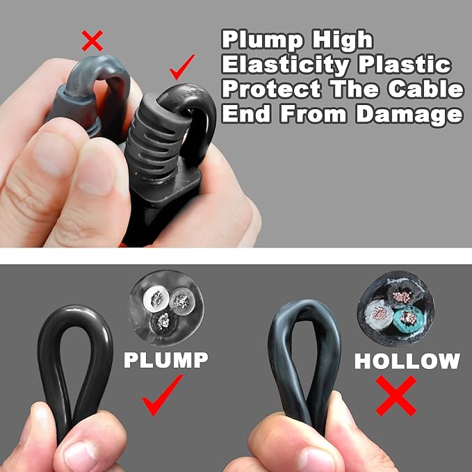 HUANCHAIN Indoor Outdoor Black Extension Cord 10 ft Waterproof, 16/3 Gauge Flexible Cold-Resistant Appliance Extension Cord Outside, 13A 1625W 16AWG SJTW, 3 Prong Electric Cable, ETL