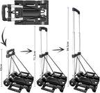 Aluminum Folding Hand Trucks,Small Folding Hand Truck Dolly with 2 Wheels,Collapsible Cart Portable Dolly,Lightweight Travel Hand Truck/Heavy Duty Moving Dolly for Airport Travel Moving Use