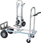2 in 1 Hand Truck 800 LBS Weight Capacity Heavy Duty Convertible Hand Trucks Durable Aluminum and Steel Construction 4 Wheels Hand Truck Dolly