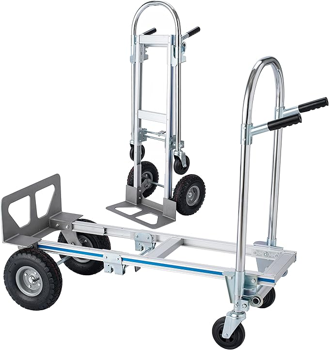 2 in 1 Hand Truck 800 LBS Weight Capacity Heavy Duty Convertible Hand Trucks Durable Aluminum and Steel Construction 4 Wheels Hand Truck Dolly