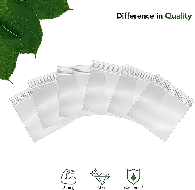 Zip Bags – 4x4 Inches (1000 Count), 2 Mil – Clear Plastic Reclosable LDPE Poly Baggies with Resealable Lock Seal Zipper – For Snacks, Sandwiches, Cookies, Candies, Treats, Pastries, Party