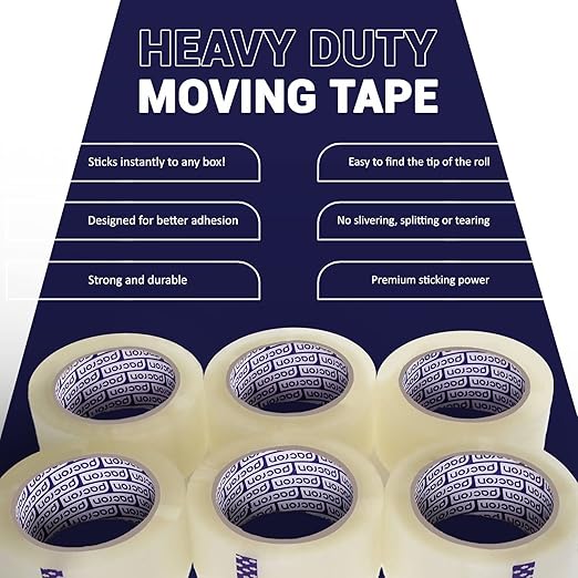 Clear Packing Tape - 24 Heavy-Duty Wrapping Tape - 110-Yard Length, 2640 Total Yards 2.88-Inch Wide Strong Adhesive Rolls for Moving Boxes, Office Packaging, Storage Organization & Warehouse Shipping