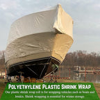 Farm Plastic Supply Polyethylene Plastic Shrink Wrap - 7 mil – Boat Shrink Film for Heat Gun, Industrial Shrink Wrap, Plastic Sheeting for Storage & Protection (White, 14' x 25')