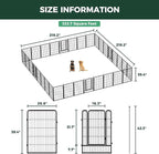 FXW Rollick Unleashed Dog Playpen for Indoor, Yard, RV Camping, 40 inch 32 Panels for Medium and Large Dogs, Black│Patented