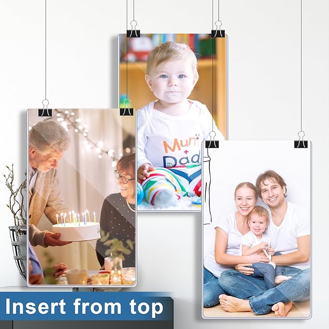 Henoyso 145 Pcs 8.5" x 14" Menu Cover Rigid Print Protectors Clear Heavy Duty Menu Holder Poster Protector Sleeve Hard Plastic Paper Sleeves for Page Sheet Photographs Document Birth Certificate