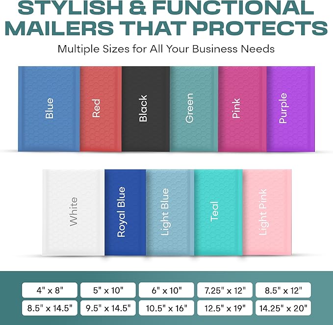 Green Small Bubble Mailers 4x8 Inch #000 | Thick Padded Poly Bubble Mailer Envelopes | 500 Pack Bulk | Trading Card Sports Card Shipping