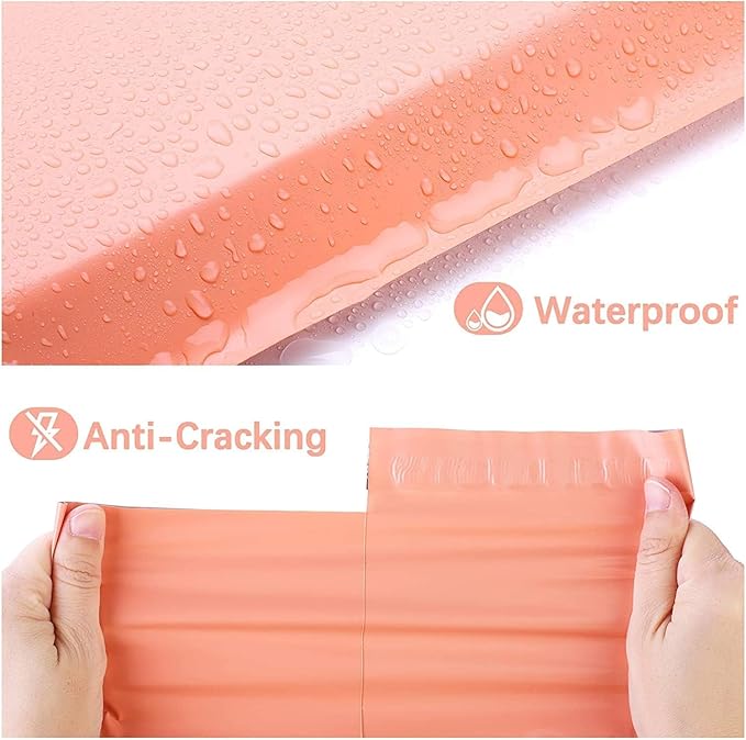 Metronic Poly Mailers 14.5X19 500Pack, Strong Adhesive Shipping Envelopes for Clothing, Waterproof Shipping Bags for Small Businesses, Flexible Mailers Poly Bags Packages Bags, Peach Pink