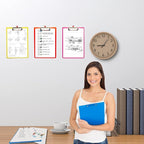 12 Pack Plastic Clipboards,Office Clipboards Standard A4 Letter Size,Colorful Clear Clip Boards with Hangable Low Profile Clip,Clipboard for Classrooms,Offices,Doctor,Nurse,Colored Assorted