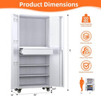 Metal Storage Cabinet with Drawers, Locking Garage Tool Cabinets on Wheels with Pegboards and Hooks for Warehouse Homes, Offices, Assembly Required