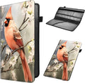 Car Registration and Insurance Holder, Leather Car Glove Box Organizer, Cool Car Accessories for ID, Driver's License Cards & Essential Document,business cards,Men&Women,Birds Sakura