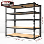 Garage Racks for Storage，5-Tier Adjustable Garage Shelving Storage Shelves,2400LBS Capacity Heavy Duty Shelving for Carport Warehouse Basement,72" H x40 W x20 D
