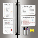 6 Pack Magnetic Dry Erase Board Sheet for Fridge, 12"x8" Erasable Refrigerator WhiteBoard w/ 4 Markers & 1 Eraser- Smooth and Flexible Small Magnet Blank Notepad for Home Kitchen Organizer and Planner