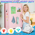 24 Pack Large Magnetic Clips Heavy Duty, Strong Magnet Clips for Notes, Fridge Magnets, Refrigerator Magnets Clip for Organization, Chip Clip Magnets for Whiteboard, Classroom, Cruise, Office