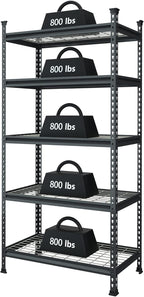 WORKPRO 5-Tier Metal Garage Shelving Unit, 36”W x 18”D x 72”H Storage Shelves, Adjustable Storage Rack Heavy Duty Shelf, 4000 lbs Load Capacity (Total), for Garage, Kitchen, Bathroom, Warehouse