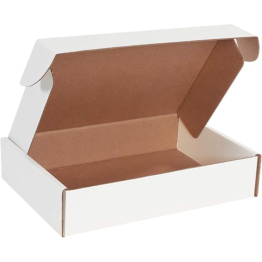 Box USA 14" Deluxe Shipping Boxes 14"L x 10"W x 3"H, 50-Pack - White Box Mailers for Packaging, Storage, Gifts or Bulk Business Orders