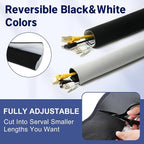 Neoprene Cable Management Sleeve 3.3ft (40 inch) - 1.5 inch, Velcro Cuttable Cord Organizer, Split Wire Loom Tubing Reversible Cord Protector for TV USB PC Ethernet Cable Hider Protect Pets Kids