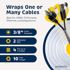 PROTECTO Heavy Duty Cord Protectors from Pets No Chew Solution, 10ft Easy to Use Dog & Cat Cord Protector, Clear & Odorless Critter Cord Covers for Pets, Power Audio & Video Wire Protector Tubing