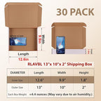 RLAVBL 30 Pack 13x10x2 Shipping Boxes, White Corrugated Cardboard Mailer Box for Packing Mailing Small Business