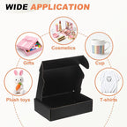 PATIKIL 6 x 4 x 1.6 Inch Shipping Boxes, 30 Pack Color Corrugated Cardboard Box Cute Carton Boxes Literature Mailer for Mailing Packaging Small Business Gift Storage, Black