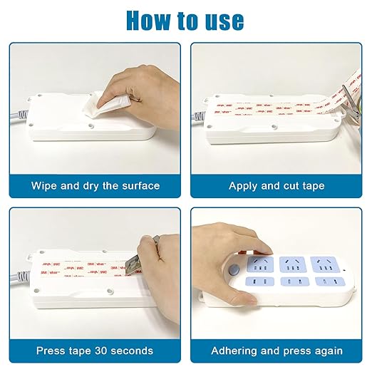 Double Sided Tape 0.39in X 9.85ft，Heavy Duty Removable Mounting Tape, Picture Hanging Adhesive Strips